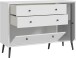 Sideboard >Harllson< 2 Schubladen, 1 Tür, 1 Klappe, in Weiss/ Wolfram grau - 124,5x86,5x41,5cm (BxHxT)
