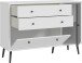 Sideboard >Harllson< 2 Schubladen, 1 Tür, 1 Klappe, in Weiss/ Wolfram grau - 124,5x86,5x41,5cm (BxHxT)