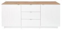 Lowboard >Core< 3 Schubladen, 2 Türen, in weiß supermatt Dekor, MDF, Spannplatte - 180x77x44cm (BxHxT)