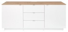 Lowboard >Core< 3 Schubladen, 2 Türen, in weiß supermatt Dekor, MDF, Spannplatte - 180x77x44cm (BxHxT)