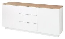 Lowboard >Core< 3 Schubladen, 2 Türen, in weiß supermatt Dekor, MDF, Spannplatte - 180x77x44cm (BxHxT)