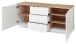 Lowboard >Core< 3 Schubladen, 2 Türen, in weiß supermatt Dekor, MDF, Spannplatte - 180x77x44cm (BxHxT)