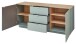 Lowboard >Core< 3 Schubladen, 2 Türen, in schilfgrün supermatt / Artisan Eiche Dekor - 180x77x44 (BxHxT)