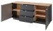 Lowboard >Core< 3 Schubladen, 2 Türen, in schwarz supermatt / Artisan Eiche Dekor - 180x77x44 (BxHxT)