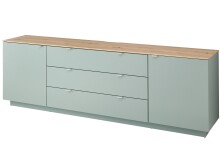 Wohnwand >Core< (3-teilig) in schilf matt / Artisan Dekor - 240x77x44 (BxHxT)