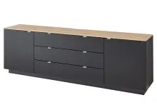 Wohnwand >Core< (3-teilig) in schwarz matt /...
