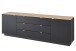 Wohnwand >Core< (3-teilig) in schwarz matt / Artisan Dekor - 240x77x44 (BxHxT)