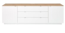 Wohnwand >Core< (3-teilig) in weiß matt / Artisan Dekor - 240x77x44 (BxHxT)