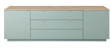 Wohnwand >Core< (3-teilig) in schilf matt / Artisan Dekor - 240x77x44 (BxHxT)
