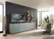 Wohnwand >Core< (3-teilig) in schilf matt / Artisan Dekor - 240x77x44 (BxHxT)
