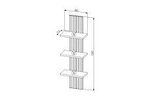 Wohnwand >Core< (3-teilig) in schwarz matt / Artisan Dekor - 240x77x44 (BxHxT)