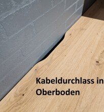 Wohnwand >Core< (3-teilig) in schwarz matt / Artisan Dekor - 240x77x44 (BxHxT)