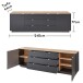Wohnwand >Core< (3-teilig) in schwarz matt / Artisan Dekor - 240x77x44 (BxHxT)