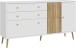 Sideboard >Harllson< 2 Türen, 2 Schubladen, 1 Klappe, in Weiss/ Mauvella Eiche Dekor - 159,2x86,5x41,5cm (BxHxT)