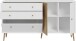 Sideboard >Harllson< 2 Türen, 2 Schubladen, 1 Klappe, in Weiss/ Mauvella Eiche Dekor - 159,2x86,5x41,5cm (BxHxT)
