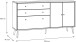 Sideboard >Harllson< 2 Türen, 2 Schubladen, 1 Klappe, in Weiss/ Mauvella Eiche Dekor - 159,2x86,5x41,5cm (BxHxT)