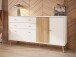 Sideboard >Harllson< 2 Türen, 2 Schubladen, 1 Klappe, in Weiss/ Mauvella Eiche Dekor - 159,2x86,5x41,5cm (BxHxT)