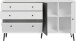 Sideboard >Harllson< 2 Türen, 2 Schubladen, 1 Klappe, in Weiss/ Wolfram grau  - 159,2x86,5x41,5cm (BxHxT)