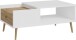 Couchtisch >Harllson< mit Schublade und Fach, in Weiss/ Mauvella Eiche Dekor - 106x45,4x59,8cm (BxHxT)