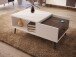 Couchtisch >Harllson< mit Schublade und Fach, in Weiss/ Wolfram grau - 106x45,4x59,8cm (BxHxT)