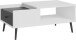 Couchtisch >Harllson< mit Schublade und Fach, in Weiss/ Wolfram grau - 106x45,4x59,8cm (BxHxT)