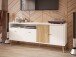 Lowboard >Harllson< 2 Türen, 1 Klappe, 1 Fach, in Weiss/ Mauvella Eiche Dekor   - 159,2x67,3x41,5cm (BxHxT)