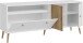 Lowboard >Harllson< 2 Türen, 1 Klappe, 1 Fach, in Weiss/ Mauvella Eiche Dekor   - 159,2x67,3x41,5cm (BxHxT)