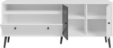 Lowboard >Harllson< 2 Türen, 1 Klappe, 1 Fach, in Weiss/ Wolfram grau  - 159,2x67,3x41,5cm (BxHxT)
