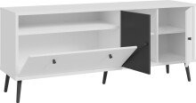 Lowboard >Harllson< 2 Türen, 1 Klappe, 1 Fach, in Weiss/ Wolfram grau  - 159,2x67,3x41,5cm (BxHxT)