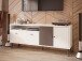 Lowboard >Harllson< 2 Türen, 1 Klappe, 1 Fach, in Weiss/ Wolfram grau  - 159,2x67,3x41,5cm (BxHxT)