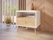 Nachtkommode >Harllson< 1 Schublade, 1 Fach, in Weiss/ Mauvella Eiche Dekor - 59,8x57,7x41,5cm (BxHxT)