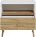 Nachtkommode >Harllson< 1 Schublade, 1 Fach, in Weiss/ Mauvella Eiche Dekor - 59,8x57,7x41,5cm (BxHxT)