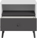 Nachtkommode >Harllson< 1 Schublade, 1 Fach, in Weiss/ Wolfram grau - 59,8x57,7x41,5cm (BxHxT)