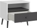 Nachtkommode >Harllson< 1 Schublade, 1 Fach, in Weiss/ Wolfram grau - 59,8x57,7x41,5cm (BxHxT)