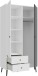 Kleiderschrank >Harllson< 2 Türen, 2 Schubladen, Inneneinteilung, in Weiss/ Wolfram grau - 104,5x201,7x52,2 (BxHxT)