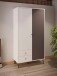 Kleiderschrank >Harllson< 2 Türen, 2 Schubladen, Inneneinteilung, in Weiss/ Wolfram grau - 104,5x201,7x52,2 (BxHxT)
