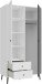 Kleiderschrank >Harllson< 2 Türen, 2 Schubladen, Inneneinteilung, in Weiss/ Wolfram grau - 104,5x201,7x52,2 (BxHxT)