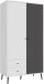 Kleiderschrank >Harllson< 2 Türen, 2 Schubladen, Inneneinteilung, in Weiss/ Wolfram grau - 104,5x201,7x52,2 (BxHxT)