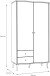 Kleiderschrank >Harllson< 2 Türen, 2 Schubladen, Inneneinteilung, in Weiss/ Mauvella Eiche Dekor - 104,5x201,7x52,2cm (BxHxT)