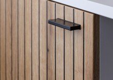 Sideboard >ALVERNO< 4 Türen, 1 Schublade, 1 Fach, in Asche/Coast Evoke Eiche Lamelle-Dekor - 180x83x40 (BxHxT)