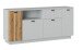 Sideboard >ALVERNO< 4 Türen, 1 Schublade, 1 Fach, in Asche/Coast Evoke Eiche Lamelle-Dekor - 180x83x40 (BxHxT)