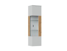 Hängevitrine >ALVERNO< in Asche/Coast Evoke Eiche Lamelle-Dekor - 45x174x40 (BxHxT)