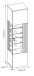 Hängevitrine >ALVERNO< in Asche/Coast Evoke Eiche Lamelle-Dekor - 45x174x40 (BxHxT)