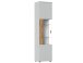 Glasvitrine >ALVERNO< in Asche/Coast Evoke Eiche Lamelle-Dekor - 50x208x40 (BxHxT)