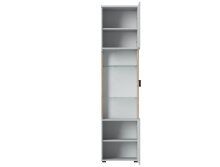 Glasvitrine >ALVERNO< in Asche/Coast Evoke Eiche Lamelle-Dekor - 50x208x40 (BxHxT)