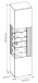 Glasvitrine >ALVERNO< in Asche/Coast Evoke Eiche Lamelle-Dekor - 50x208x40 (BxHxT)