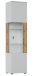 Glasvitrine >ALVERNO< in Asche/Coast Evoke Eiche Lamelle-Dekor - 50x208x40 (BxHxT)