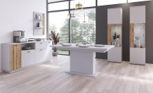 Kulissentisch >ALVERNO< ausziehbar bis 200cm, in Asche Dekor - 160(200)x76x90cm (BxHxT)