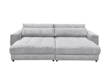 Big-Sofa >BARURA Loveseat< mit 4 Kissen, Bezug Cord-Optik grau "Dove" - 292x90x194 (BxHxT)