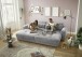 Big-Sofa >BARURA Loveseat< mit 4 Kissen, Bezug Cord-Optik grau "Dove" - 292x90x194 (BxHxT)